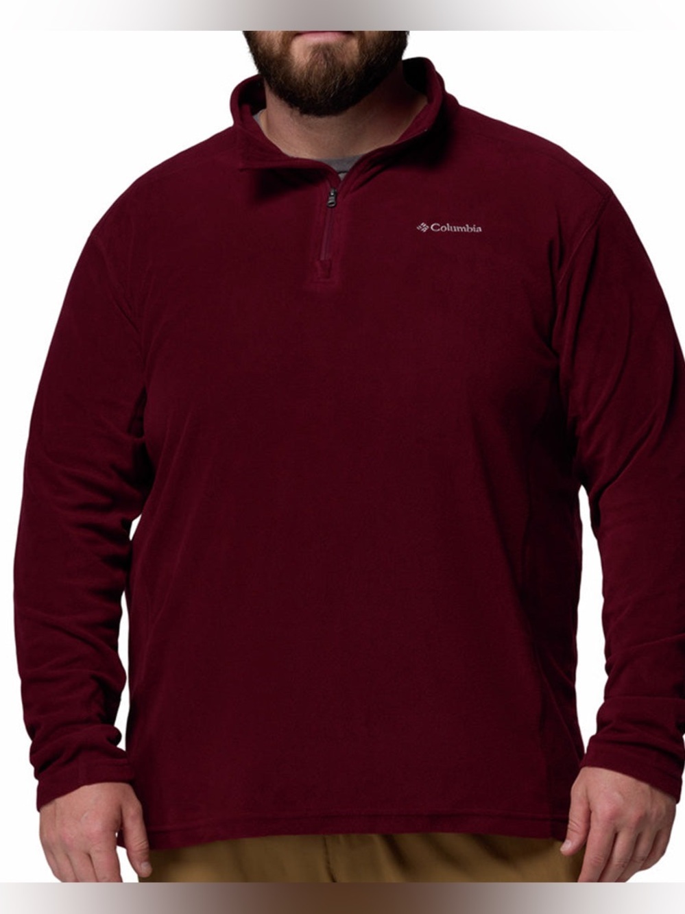 Columbia Men’s Burgundy Red Klamath Range Quarter Zip Fleece Pullover Size 4XL
